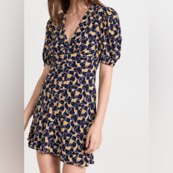 STAUD Dresses & Skirts - NWT Staud Milla Mini Dress Navy Abstract Wave